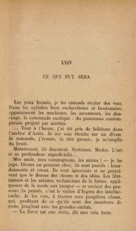 XXIV Ce qui fut sera