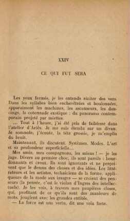 XXIV Ce qui fut sera