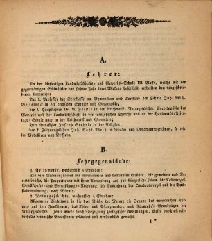 Jahresbericht über die B. Landwirthschafts- und Gewerbs-Schule zu Dilingen. 1838/39
