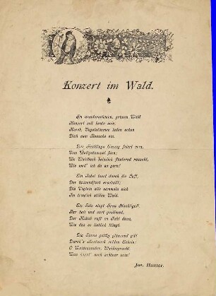 Conzert im Wald : Idylle für Zither ; op. 113