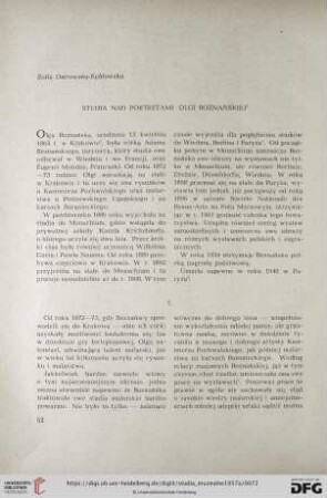 Studia nad portretami Olgi Boznańskiej