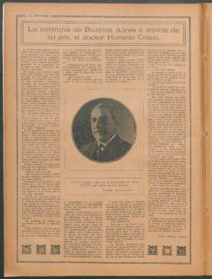 La comuna de Buenos Aires a través de su jefe, el doctor Horacio Casco