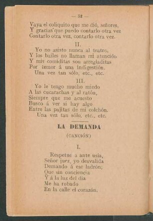 La demanda : (Canción)