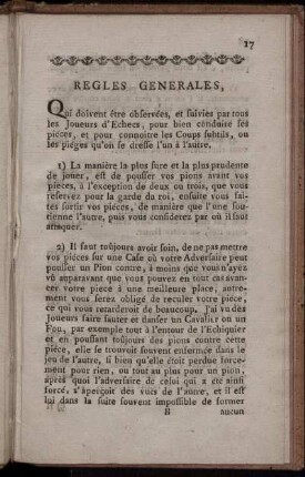 Règles Générales,