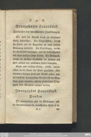 Neunzehntes Hauptstück. Triebräder der menschlichen Handlungen.