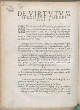 De Virtvtvm Speciebvs Theses Ethicæ.