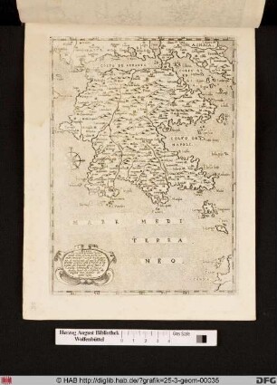 Landkarte von Morea/Peloponnes und Umgebung.