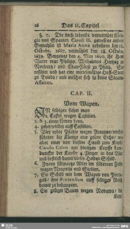 Cap. II. Vom Wapen