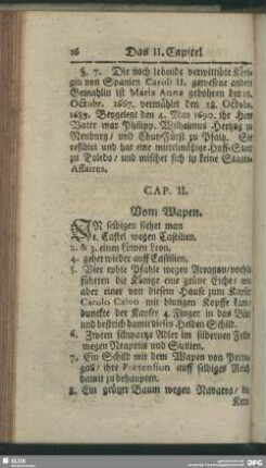 Cap. II. Vom Wapen