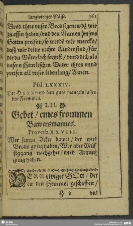 LII. Gebet, eines frommen Bawersmannes