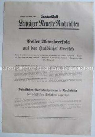 Sonderblatt der "Leipziger Neuesten Nachrichten" u.a. zum Kriegsverlauf auf der Krim und Nordafrika