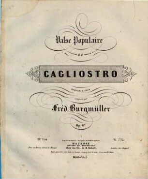 Valse populaire de Cagliostro : opéra d'Ad. Adam ; op. 87