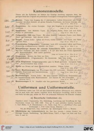 Uniformen und Uniformenteile (Nr. 286-477)