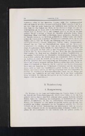 B. Weinbereitung.