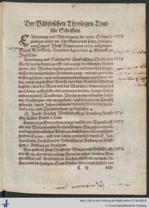 Der Bäpstischen Theologen Teutsche Schrifften.