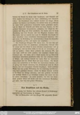 §. 7. Das Papstthum und die Kirche.