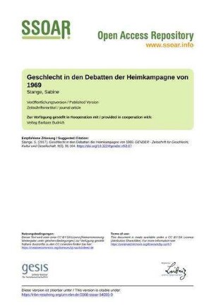Geschlecht in den Debatten der Heimkampagne von 1969