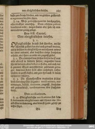 Das XIX. Capitel. Von obrigkeitlichen briefen.