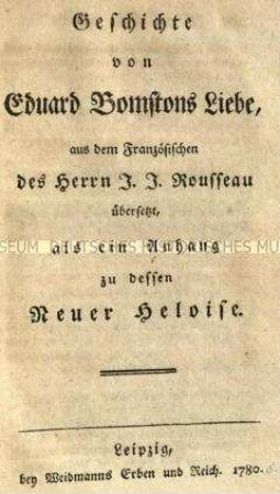 Übersetzung eines Romans von Rousseau ins Deutsche