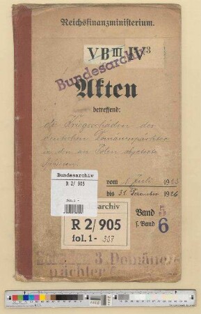 Kriegsschäden der deutschen Domänenpächter in den an Polen abgetretenen Gebieten: Bd. 5