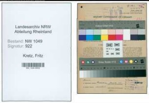 Entnazifizierung Fritz Kretz , geb. 14.06.1894 (Arbeiter)