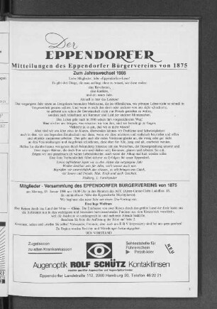 Mitglieder-Versammlung des Eppendorfer Bürgervereins von 1875