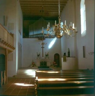 Bad Wiessee. Evang. Kirche (1935-1937; B. Biehler). Blick zur Orgel