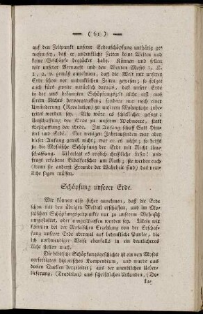 Schöpfung unserer Erde