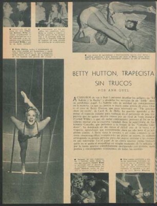 Betty Hutton, trapecista sin trucos