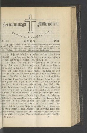 N° 20. Oktober. 1901