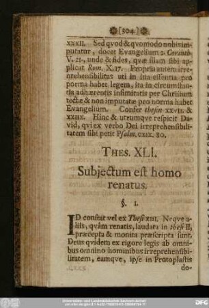 Thes. XLI. Subiectum est homo renatus.