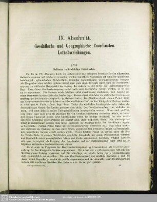 IX. Abschnitt. Geodätische und Geographische Coordinaten. Lothabweichungen
