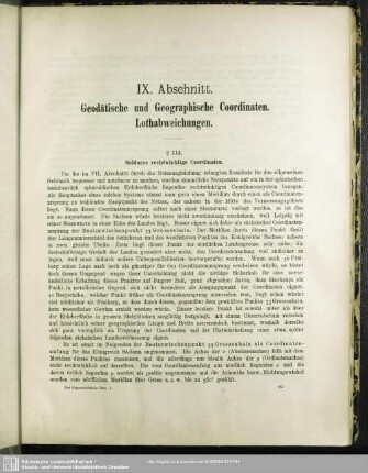 IX. Abschnitt. Geodätische und Geographische Coordinaten. Lothabweichungen