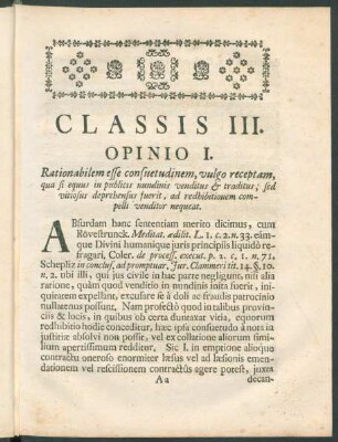 Opinio I. - Opinio XXXIII.