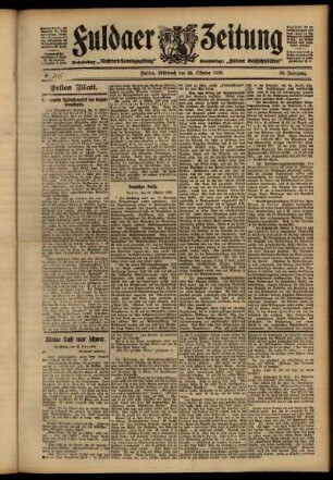 Erste Ausgabe vom Mittwoch, den 24. Oktober 1906.