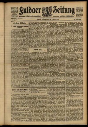 Erste Ausgabe vom Mittwoch, den 24. Oktober 1906.