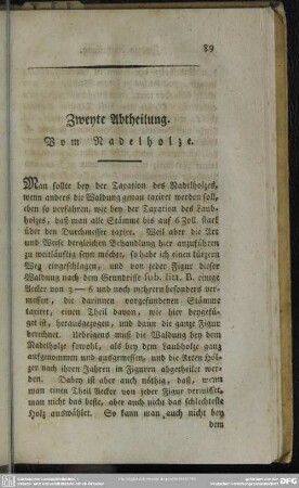 Zweyte Abtheilung. Vom Nadelholze