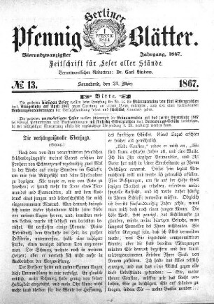 No. 13, Sonnabend, den 23. März