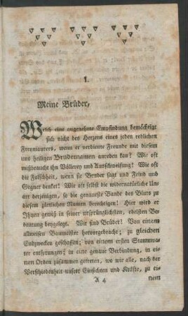 I. Meine Brüder,