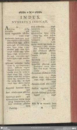 Index. Numerus § Indicat