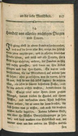 14. Handelt von allerley Dingen und Leuten
