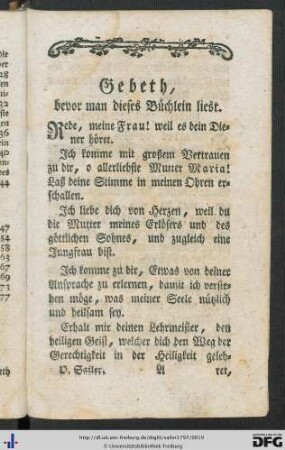 Gebeth, bevor man dieses Büchlein liest.