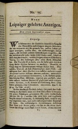 No. 75. Den 17ten September 1790.