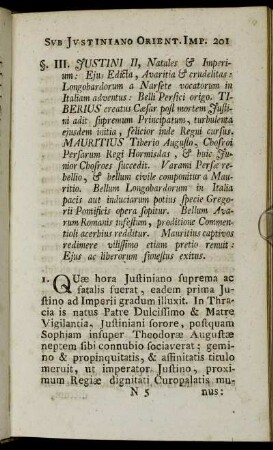 §. III. Justini II, Natales & Imperium:[...]