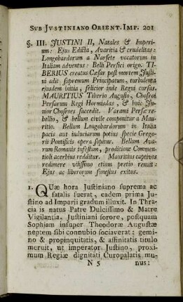 §. III. Justini II, Natales & Imperium:[...]