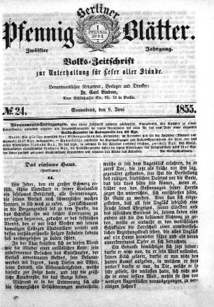 No. 24, Sonnabend, den 9. Juni
