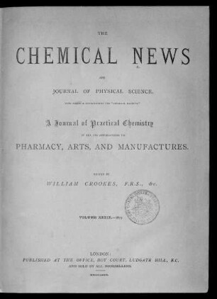Volume 39, 1879 (January - June): Chemical news and Journal of physical science