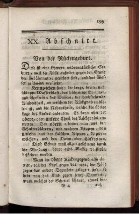 XX. Abschnitt. Von der Rückengeburt.