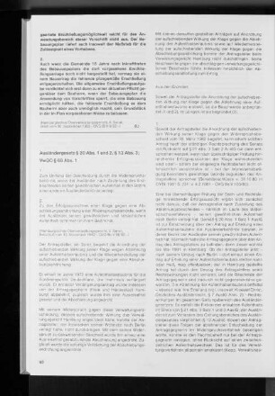 Ausländergesetz § 20 Abs. 1 und 2, § 13 Abs. 3; VwGO § 68 Abs. 1