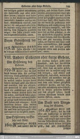 VIII. Andere Collecten oder kurze Gebete